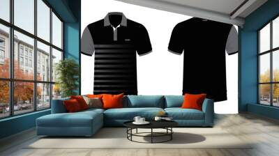 T-shirt Polo grey and black template for design on white background. Vector illustration eps 10. Wall mural