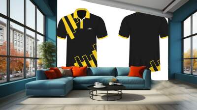 T-shirt Polo yellow and black template for design on white background. Vector illustration eps 10. Wall mural