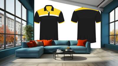 T-shirt Polo yellow and black template for design on white background. Vector illustration eps 10. Wall mural