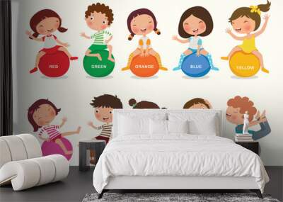 Variety of color for children to study and learn. vector, illustration  Wall mural