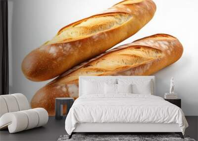 two bread isolated on white background Wall mural