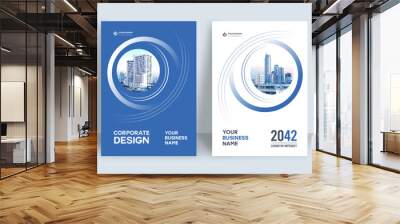 City Background Business Book Cover Design Template  Wall mural