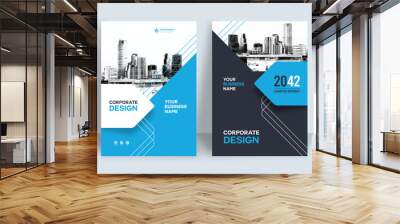 City Background Business Book Cover Design Template - Landscape Layout Wall mural