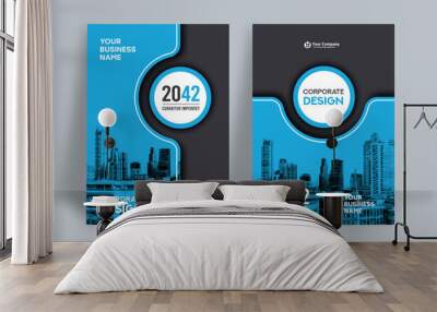 City Background Business Book Cover Design Template Wall mural