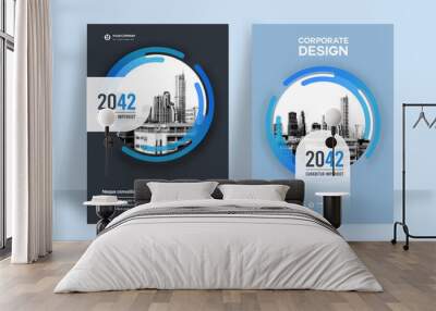 City Background Business Book Cover Design Template Wall mural