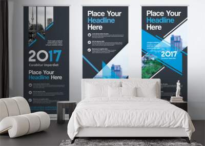 City Background Business Roll Up Design Template Set.Flag Banner Design. Can be adapt to Brochure, Annual Report, Magazine,Poster, Corporate Presentation,Flyer, Website Wall mural