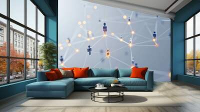 Abstract Network of Connected People Wall mural