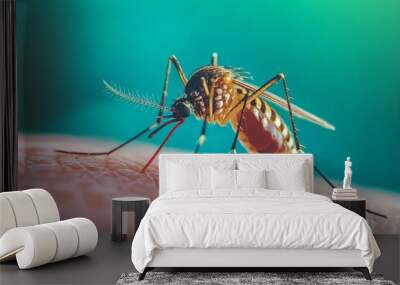 Mosquito Close-up: An Insect's Intricate Beauty Wall mural