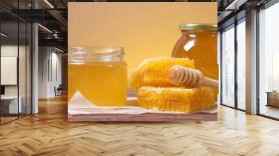 Fresh honey on the table. Wall mural