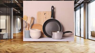 set of different kitchen utensils. Wall mural