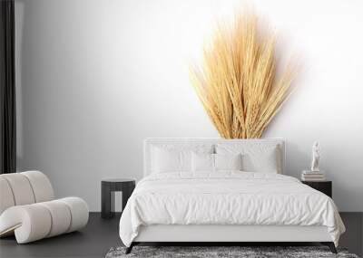 wheat isolated on white. Spikelets, sheaf Wall mural