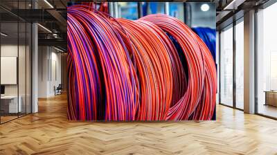 Colored telecommunications cables and wires Wall mural