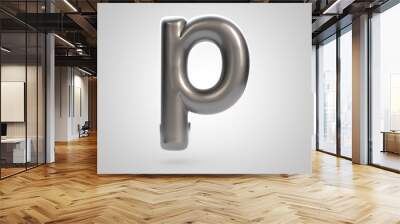 Metallic paint silver letter P lowercase Wall mural