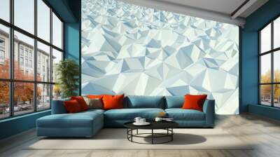 white crumpled surface geometric landscape Wall mural