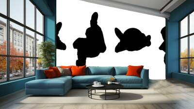 people walking top view silhouettes set 2 Wall mural