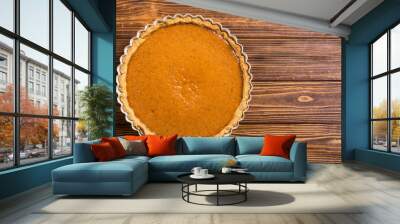 Homemade american traditional pumpkin pie Wall mural