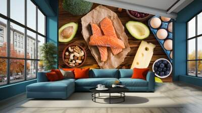 Keto diet . Healthy background . Wall mural