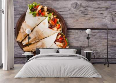 Mexican burrito with chicken Wall mural