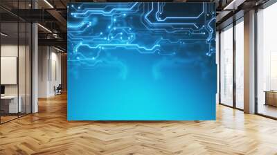 abstract blue technology board circuit Wall mural