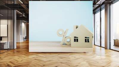 Abstract house with sign percent Wall mural