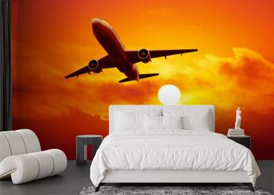 airplane in the sky Wall mural