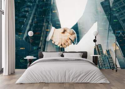 Big data handshake Wall mural