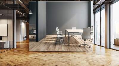 Black office interior Wall mural