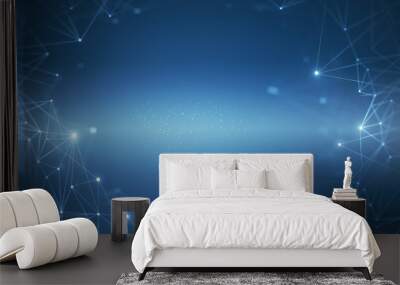 Blue polygonal background Wall mural