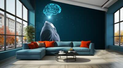 Brainstorm and cyberspace concept Wall mural