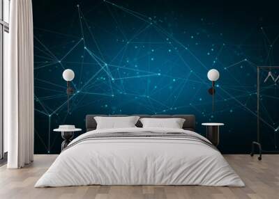 Bright digital polygons background Wall mural