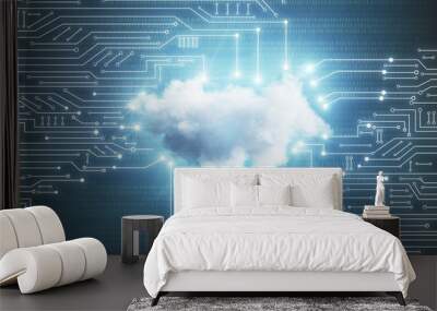 Cloud computing background Wall mural