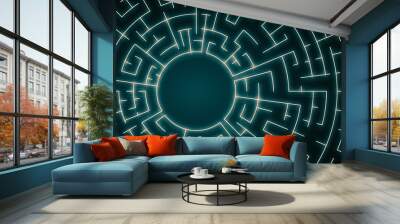 CReative blue labyrinth Wall mural