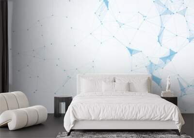 Creative blue polygonal on white background. Wall mural