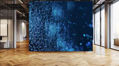 Creative blurry bokeh coding language backdrop. IT and landing page concept. 3D Rendering. Wall mural