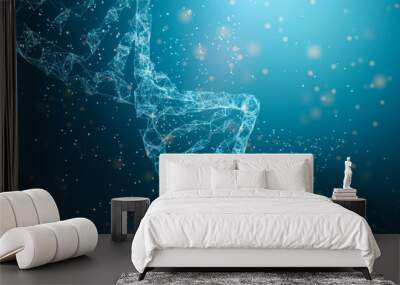 Creative polygonal DNA background. Medicine and biology concept. 3D Rendering. Wall mural