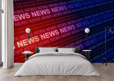 Creative red news background Wall mural