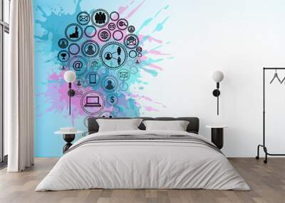 Creative social media lamp Wall mural