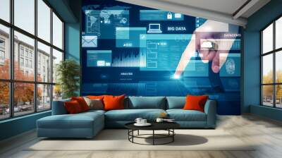 Digital business interface Wall mural