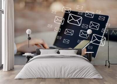 E-mail network and communication concept Wall mural