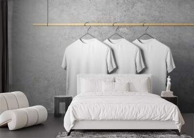 Empty three white tshirts Wall mural