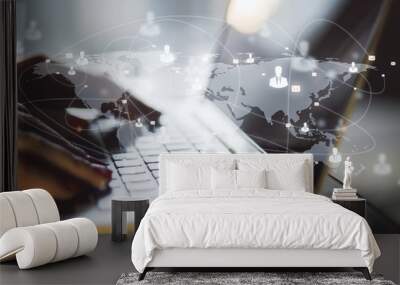 Global network and communication concept Wall mural