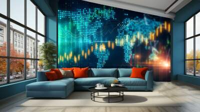 Global trade and invest concept Wall mural