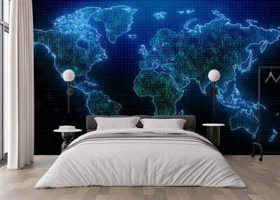 Global travel and computing backdrop Wall mural