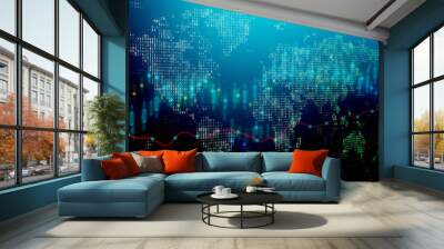 Global travel and computing background Wall mural