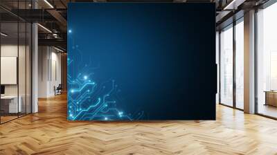 Glowing circuit backdrop Wall mural