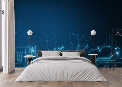 Glowing circuit wallpaper Wall mural