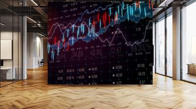 Glowing forex chart wallpaper Wall mural