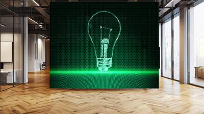 Glowing green lamp Wall mural