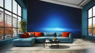 Illuminated blue wallpaper Wall mural