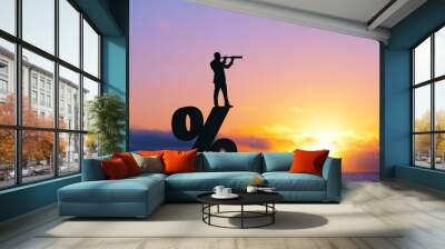 Interest rate, investment and loan concept Wall mural